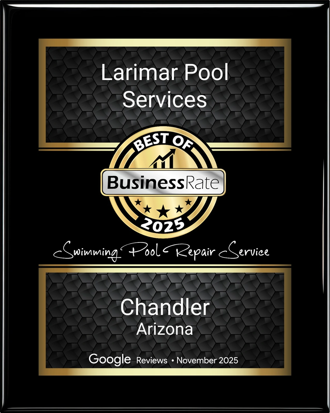 Award-Winning Pool Service badge